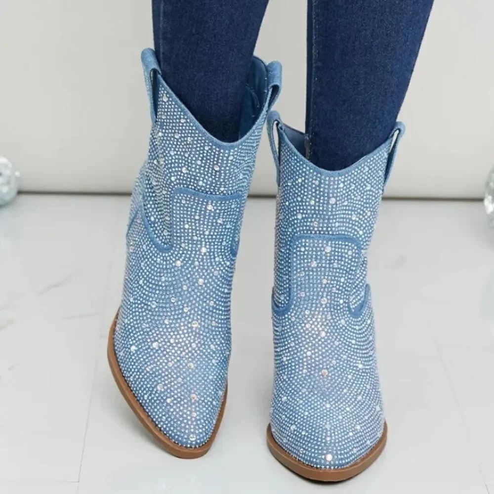 BRAND NEW FOREVER RIVER RHINESTONE WESTERN BOOTIES - Picture 15 of 15